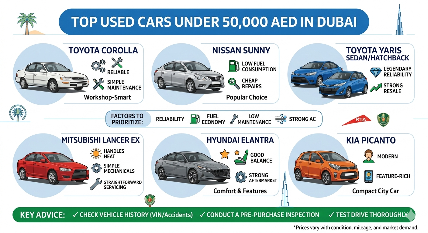 Best Used Cars Under 50,000 AED in Dubai (2026 Buyer's Guide)